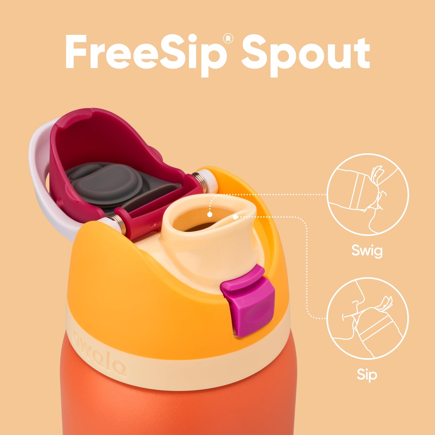 Owala FreeSip Insulated Stainless Steel Water Bottle with Straw, BPA-Free Sports Water Bottle, Great for Travel, 24 Oz, Camo Cool